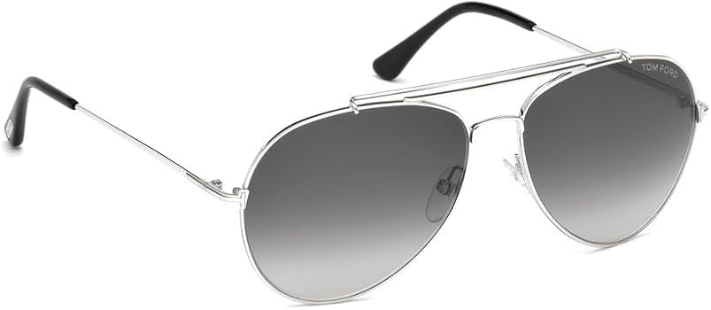 Tom Ford Aviator Sunglasses TF497 Indiana 18B Rhodium/Black 60mm Tom Ford Aviator Sunglasses TF497 Indiana 18B Rhodium/Black 60mm